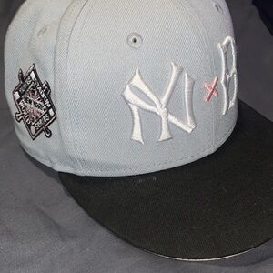 New Era New York x Boston  Light Gray and Black Cap